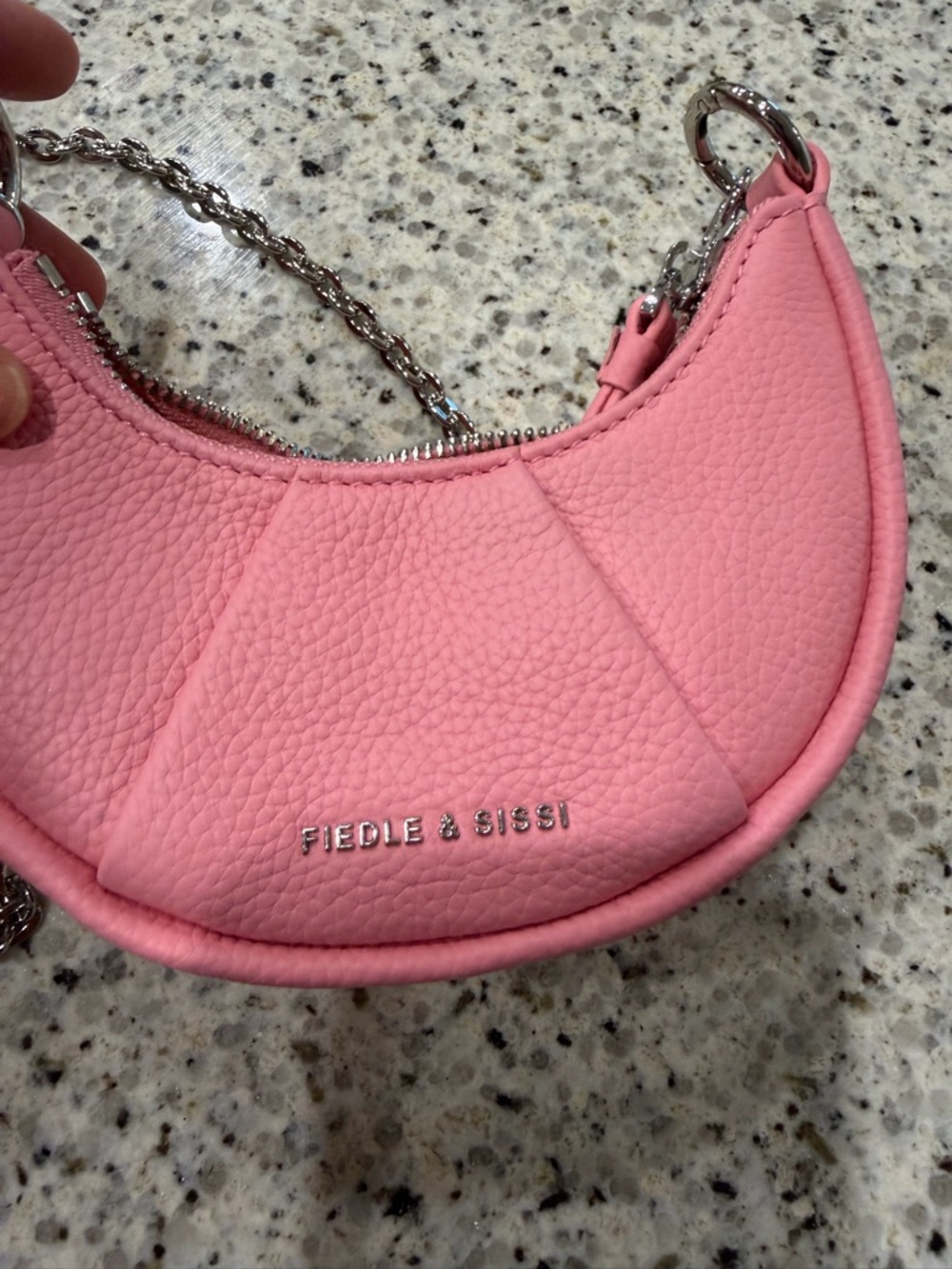 Fiedle & Sissi Pink Crescent Mini Bag with Chain - Picture 3 of 6